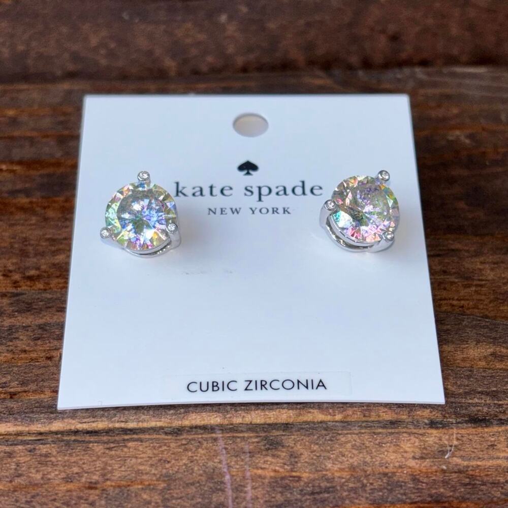 Kate Spade New York silver cubic zirconia stud earrings